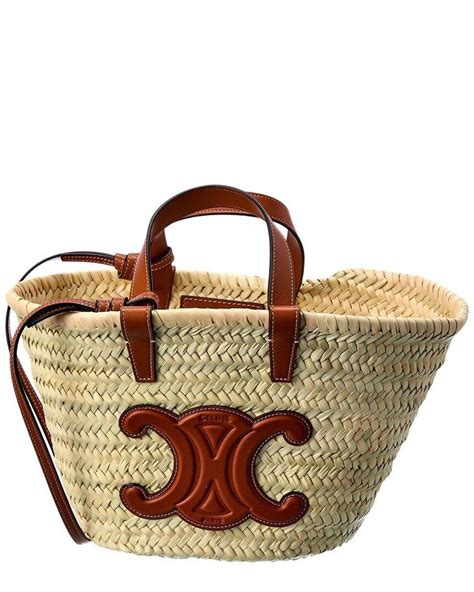 celine pfw 2022|2022 Teen Palm Leaves Triomphe Classic Panier Tote satchel.